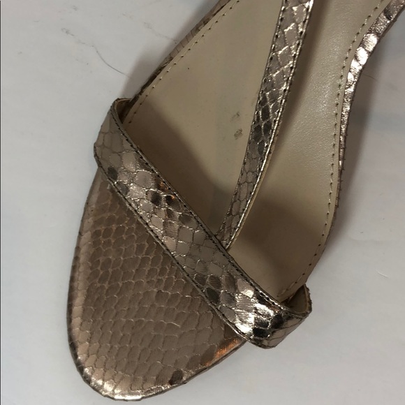 Gold Calvin Klein Strappy Snake Print Sandals - Picture 2 of 4